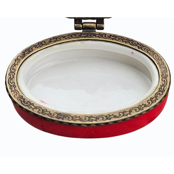 Vtg American Short Hair Orange Cat Porcelain Hinged Trinket Box  2.75" x 2.25" - Picture 8 of 13